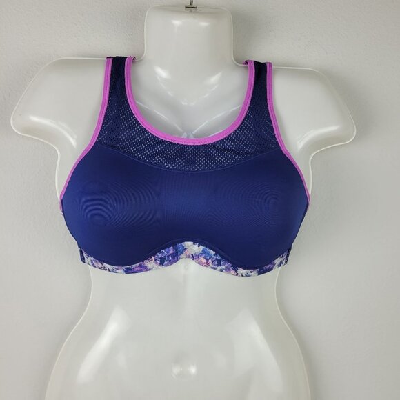 Maidenform Blue Purple Padded sports bra size 34C - Picture 2 of 7